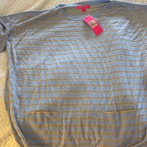 Lilly Pulitzer Blue and Gold Striped Knit